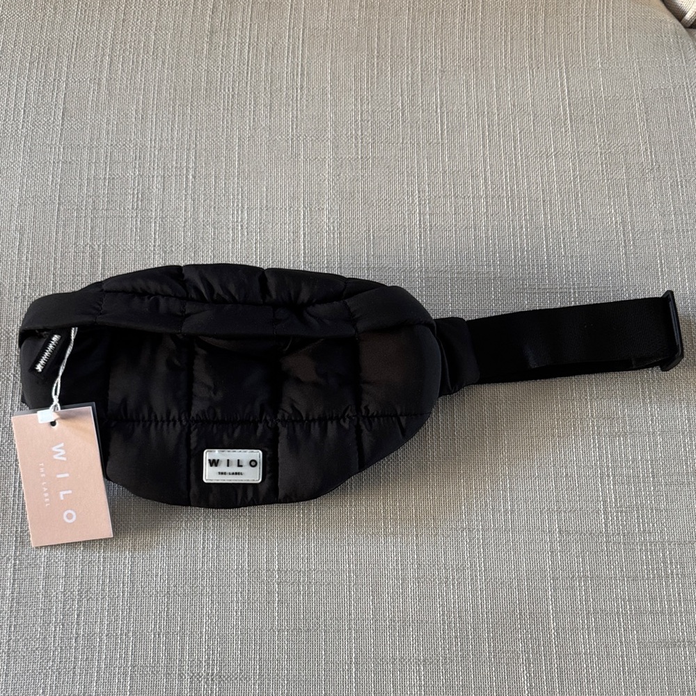 WILO The Label Quilted Black Belt Bag NWT